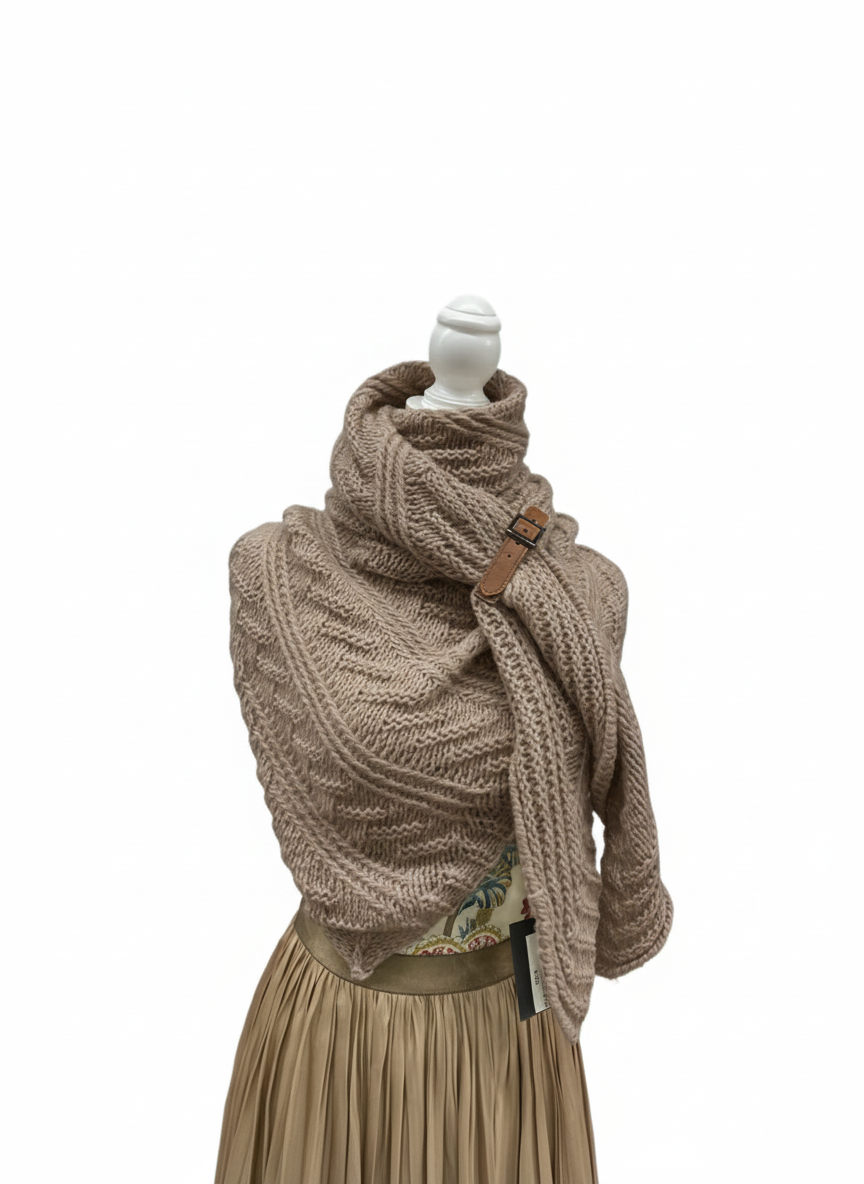 S406 Triangle Scarf with Buckle Detail
