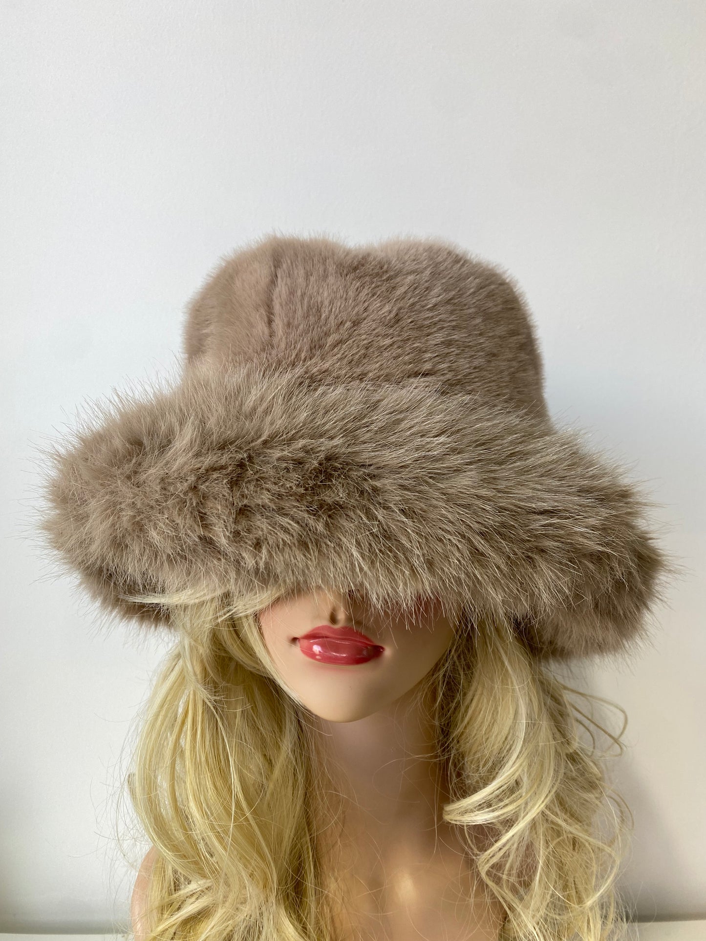H501 Thickened Plush Faux Fur Fluffy Bucket Hat