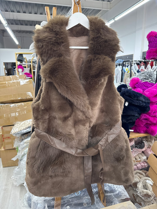 Vc815 Faux Fur Vest Coat