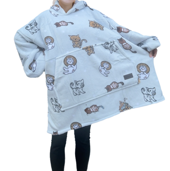 Cats Adult Hoodie Blanket One-size