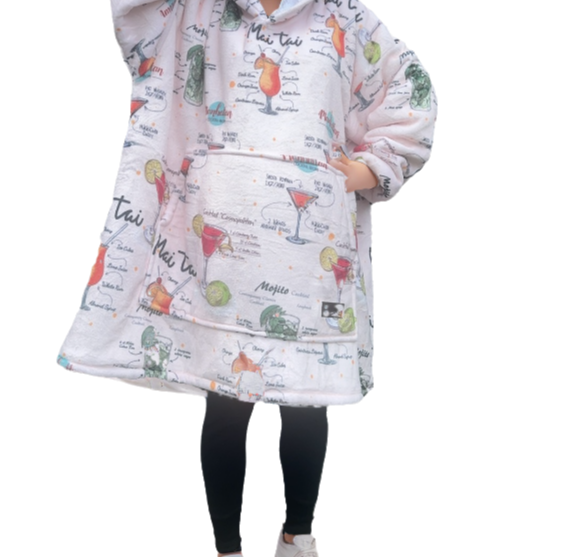 Cocktail Adult Hoodie Blanket One-size