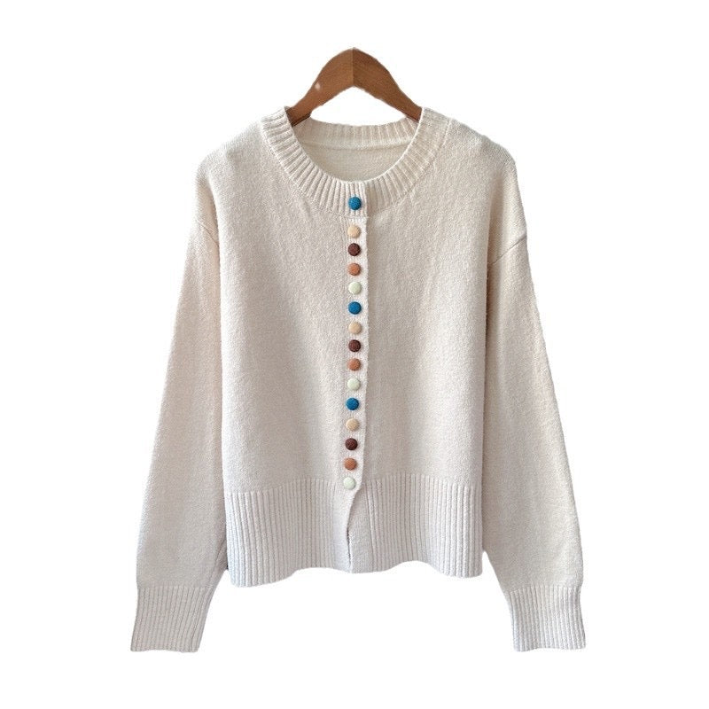 CG1047 Coloured Buttons Cardigan