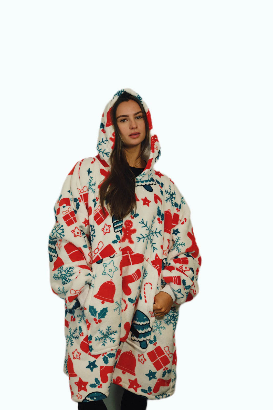 Christmas Adult Hoodie Blanket One-size