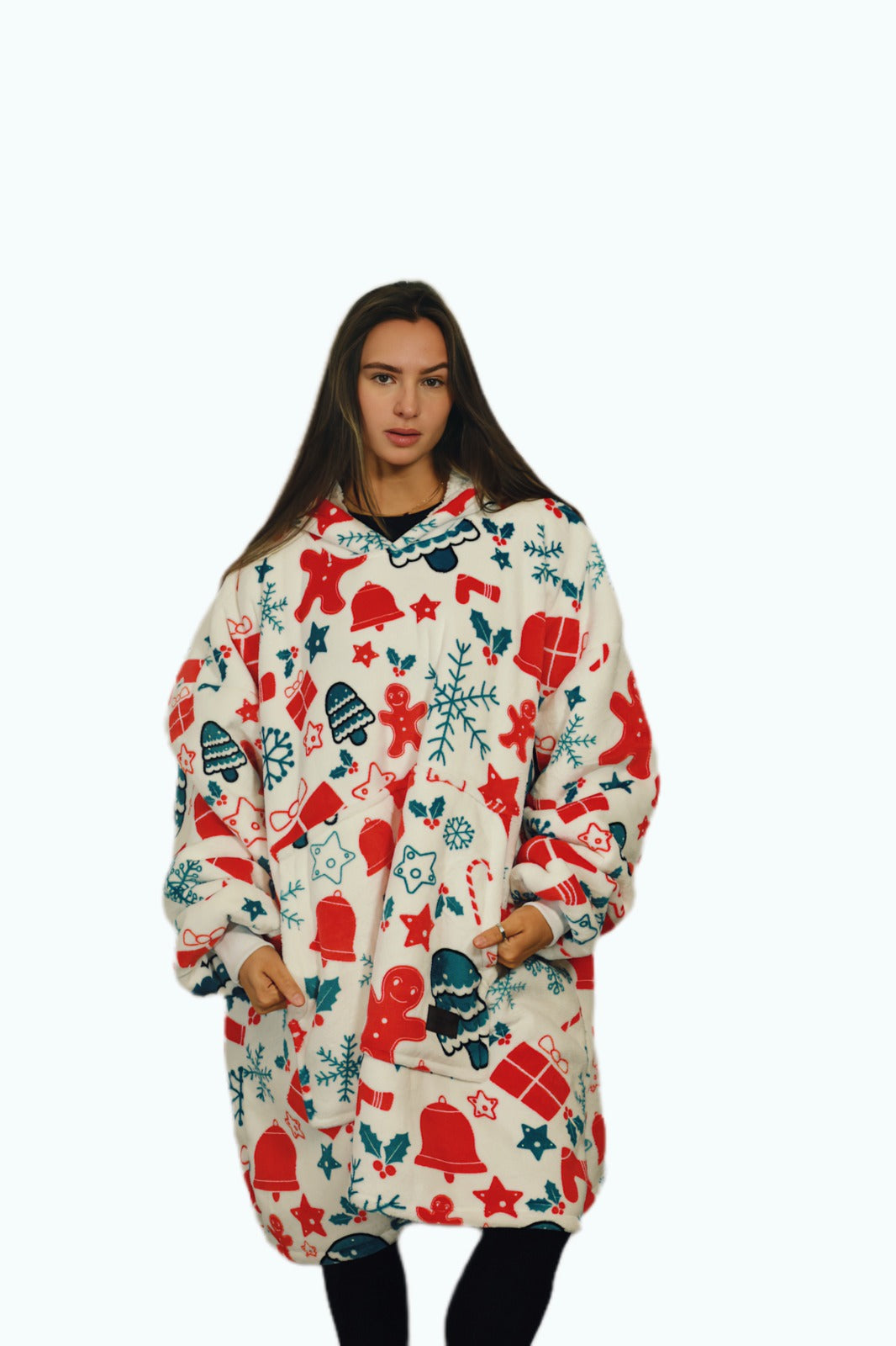 Christmas Adult Hoodie Blanket One-size