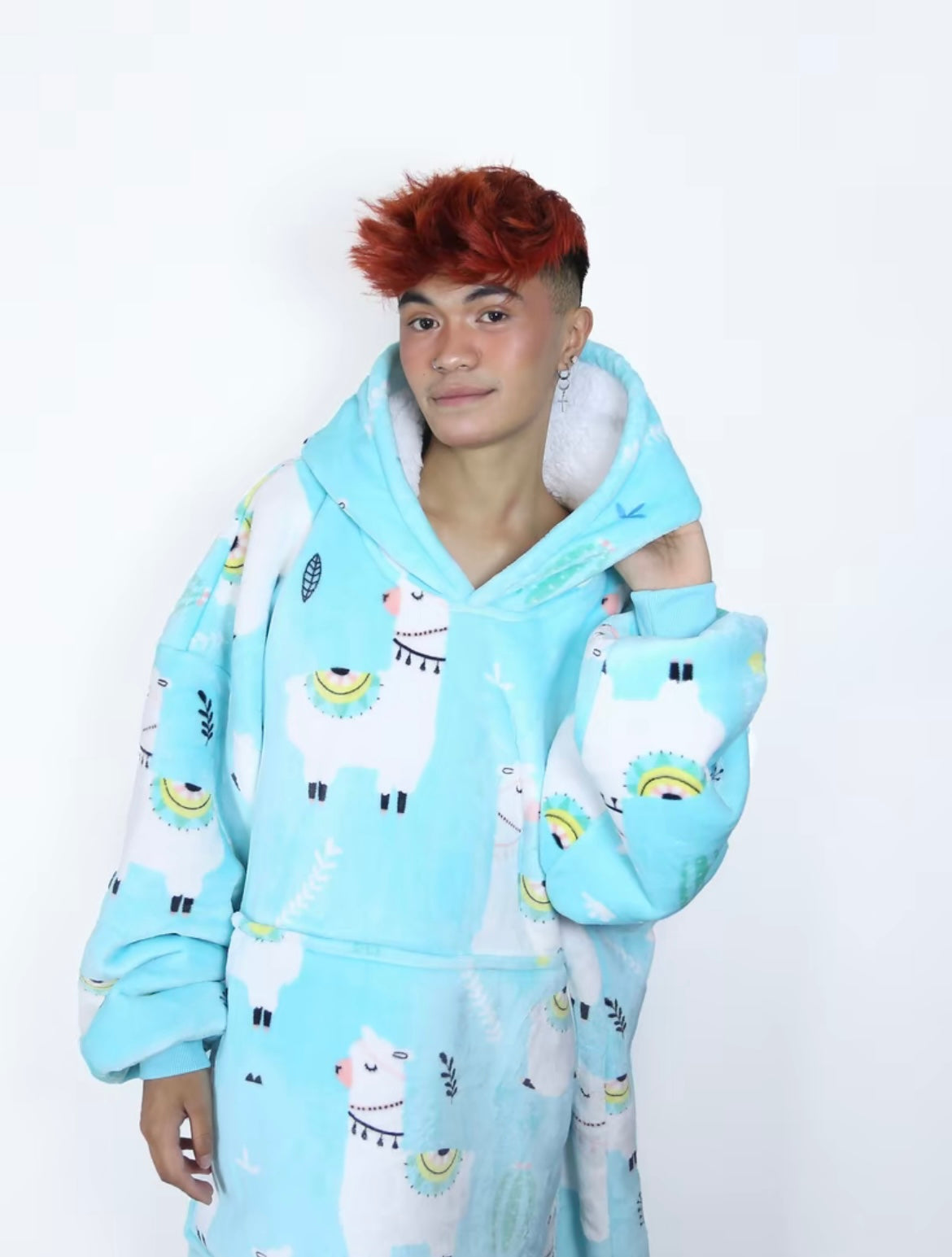 Llama Adult Hoodie Blanket One-size