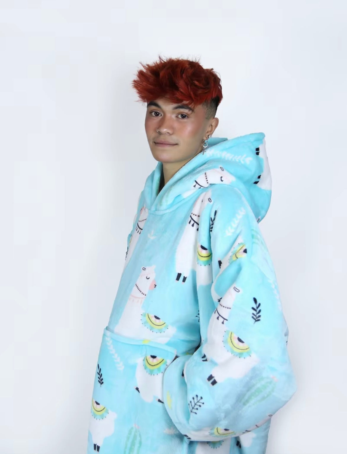 Llama Adult Hoodie Blanket One-size