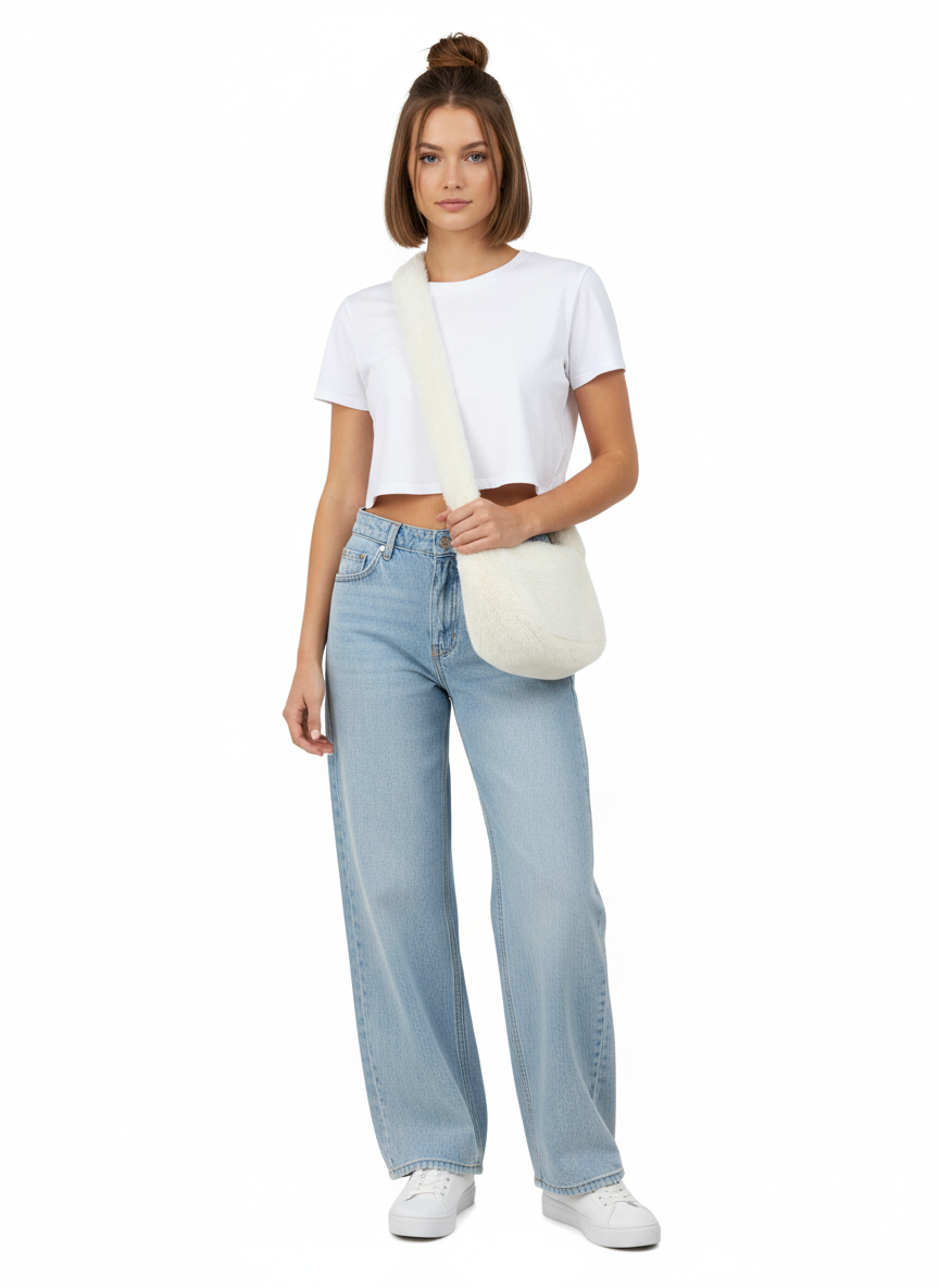 B702 Faux Fur Crossbody Bag