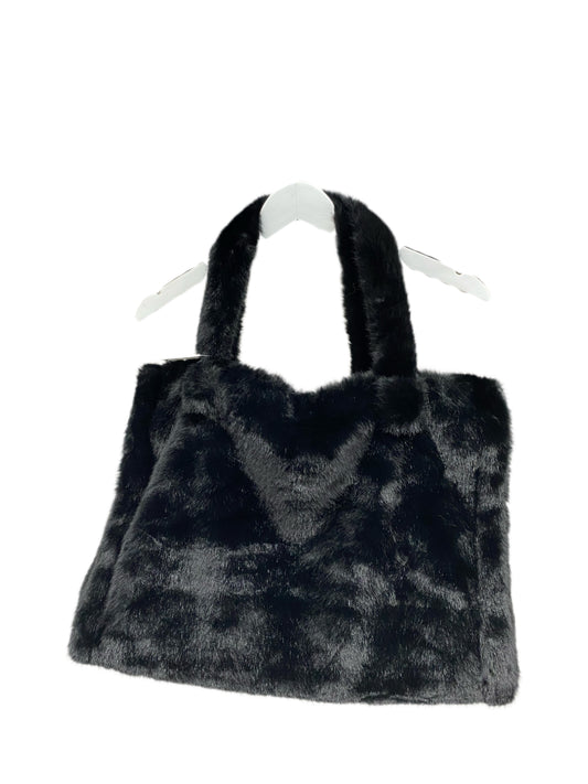 B701 Faux Fur Tote Bag Black