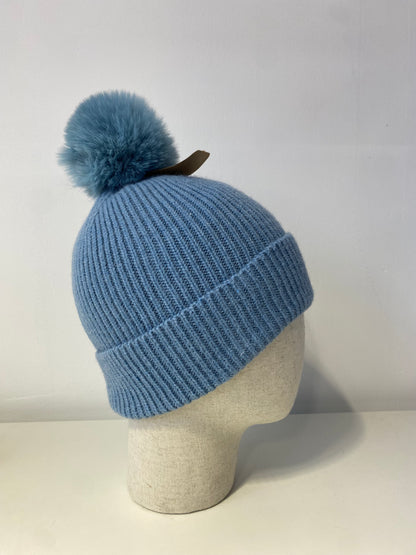 Plain Soft Beanie Blue