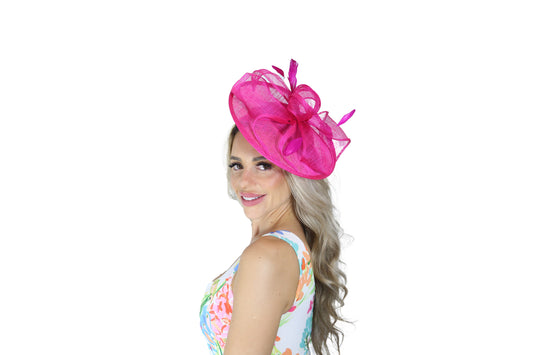 F0003 Fuchsia Hat Fascinator