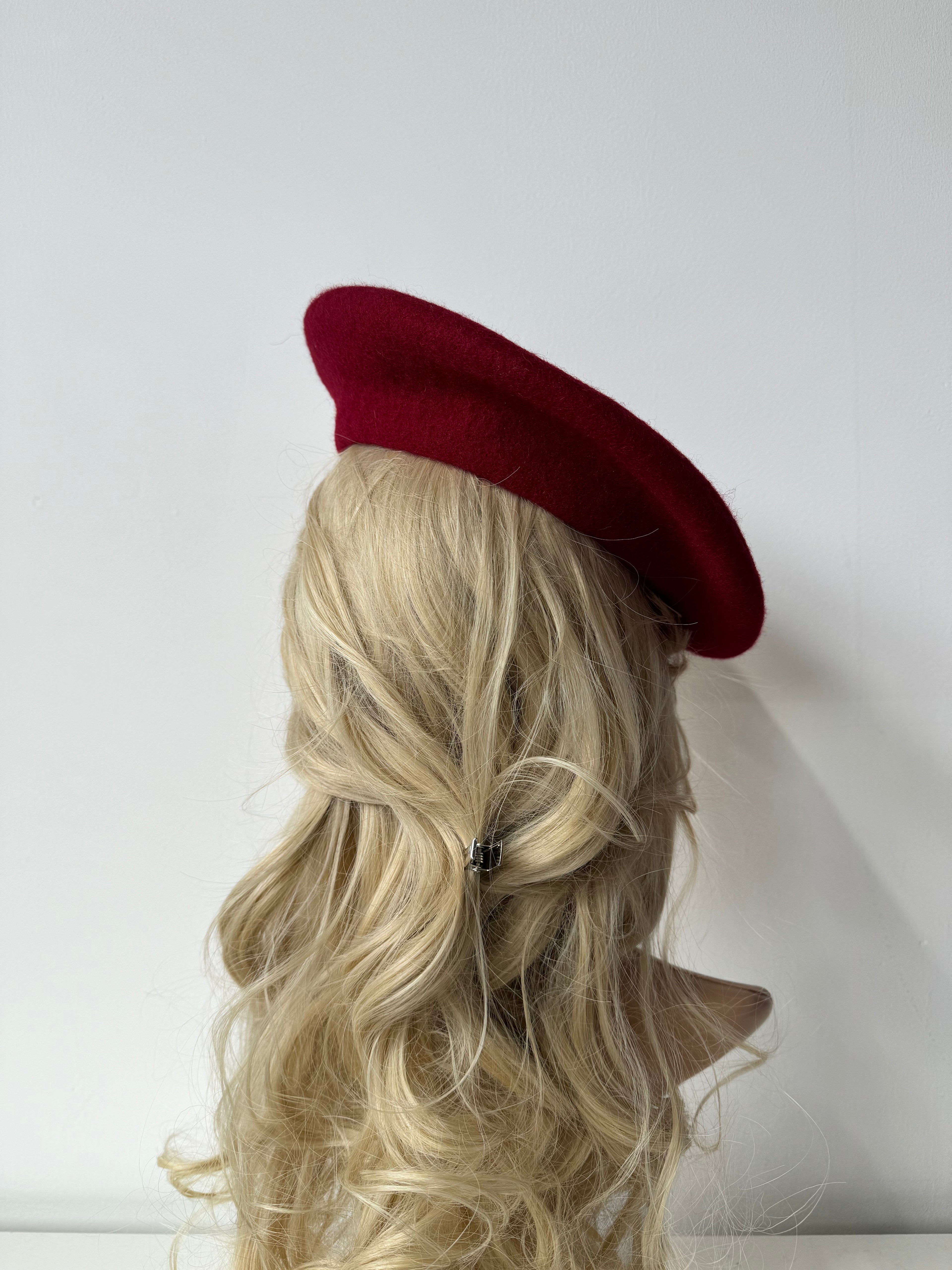 Beret 100% Wool Red