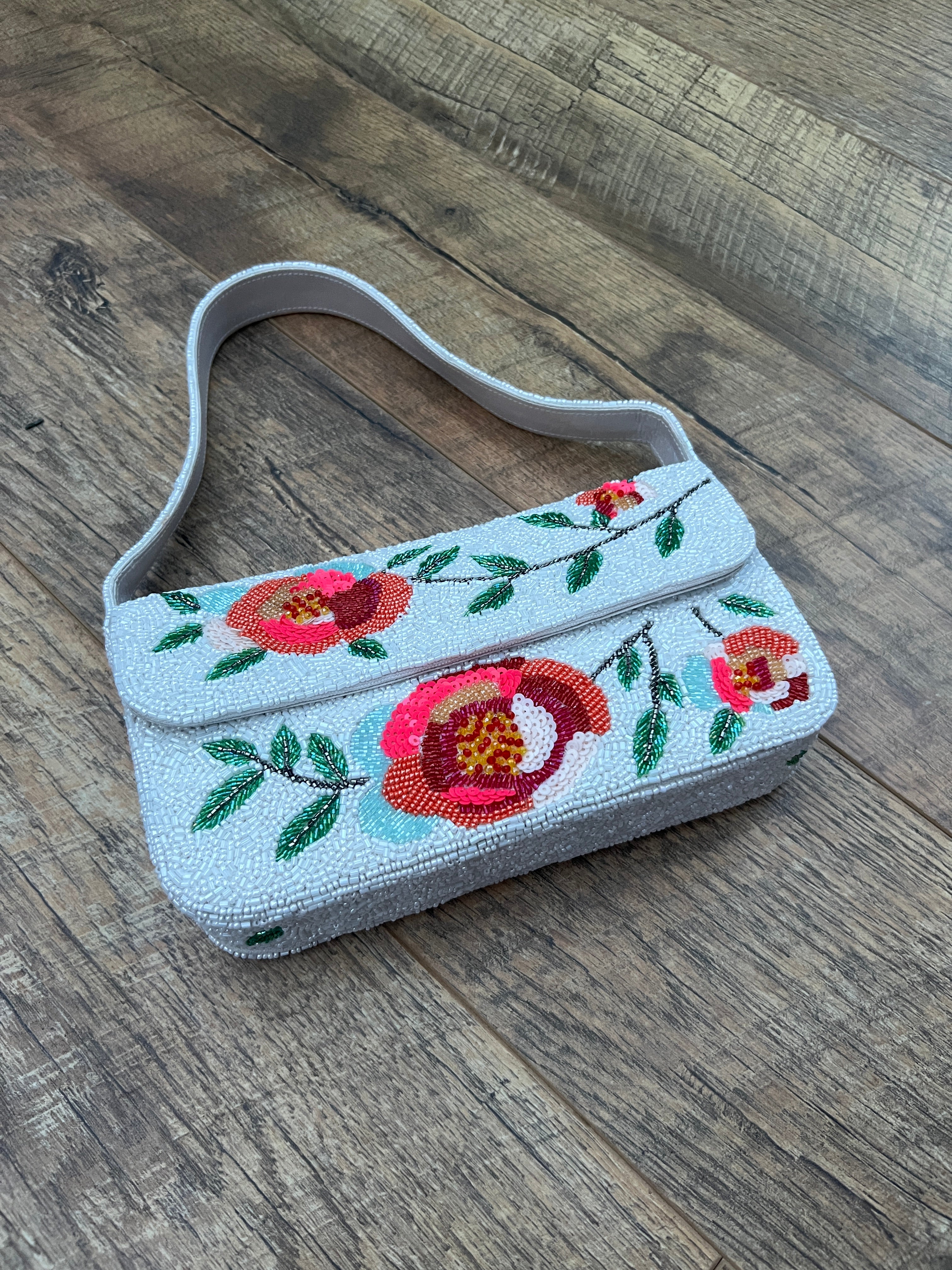 Canvas Beads Hand Made Clutch Bag