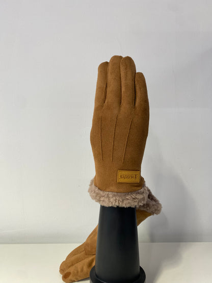 GM011 Man Suede-like Material Gloves Chestnut