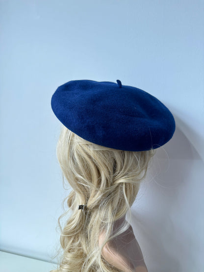 Beret 100% Wool Navy