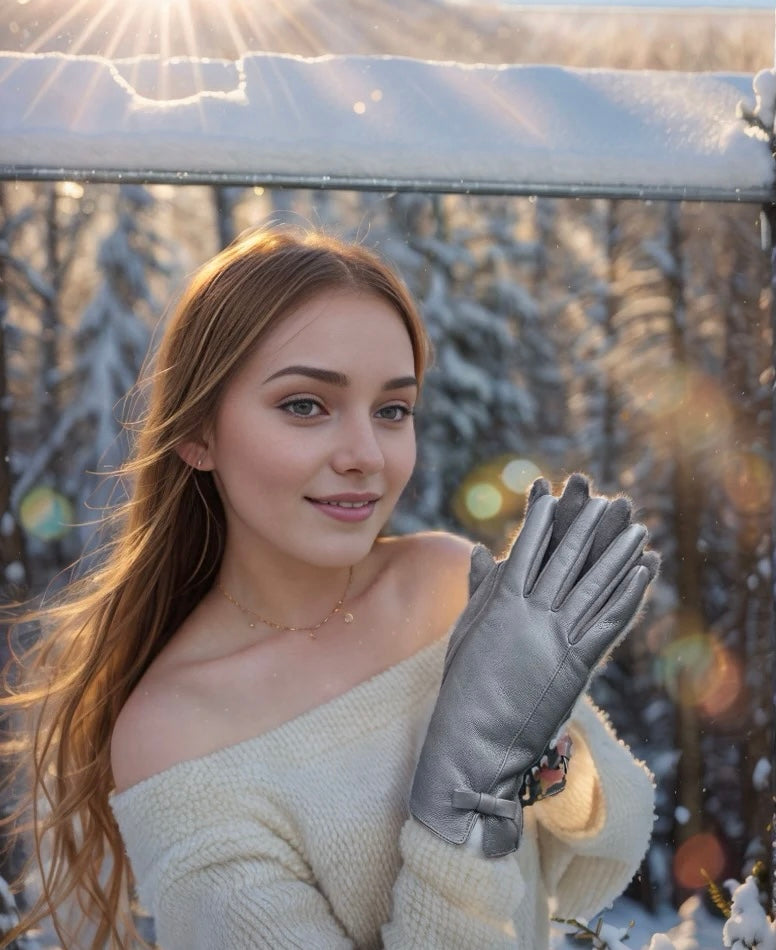 GW0014 Woman Soft Leather Touchscreen Gloves