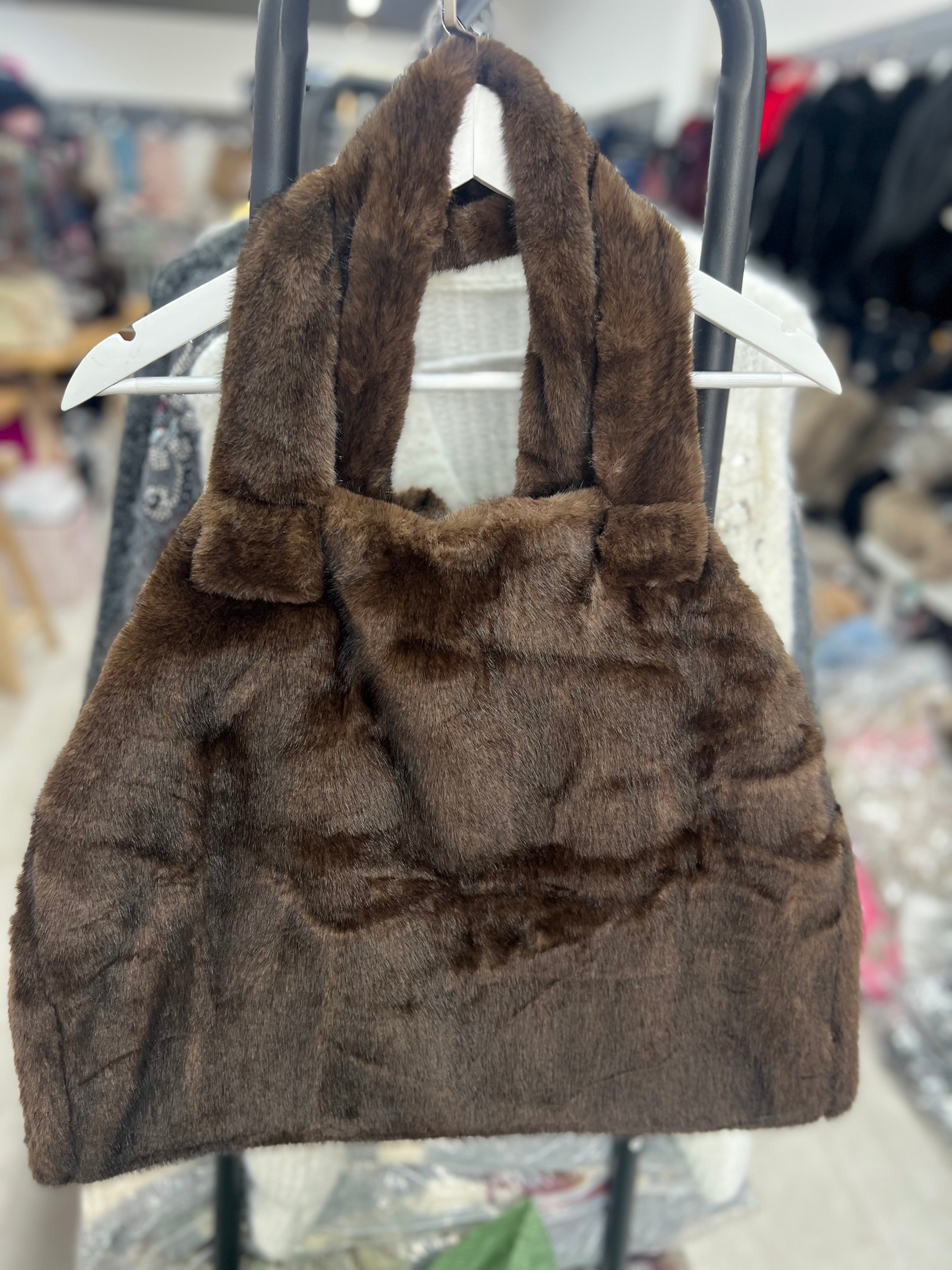H707 Faux Fur Tote Bag
