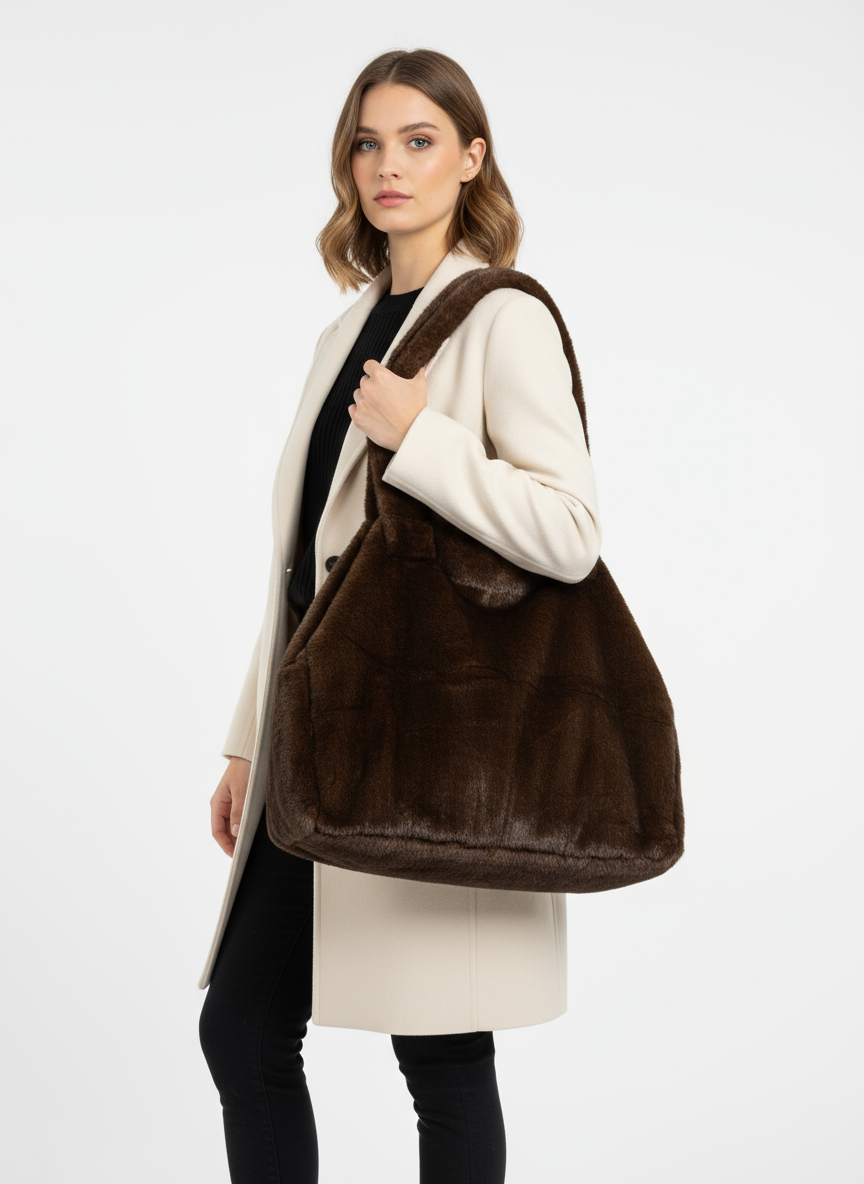 H707 Faux Fur Tote Bag