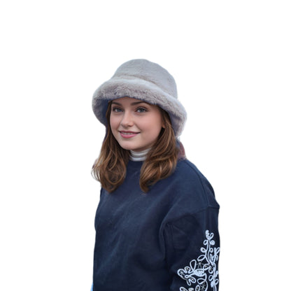 H504 Minimalist Plush Bucket Hat Camel