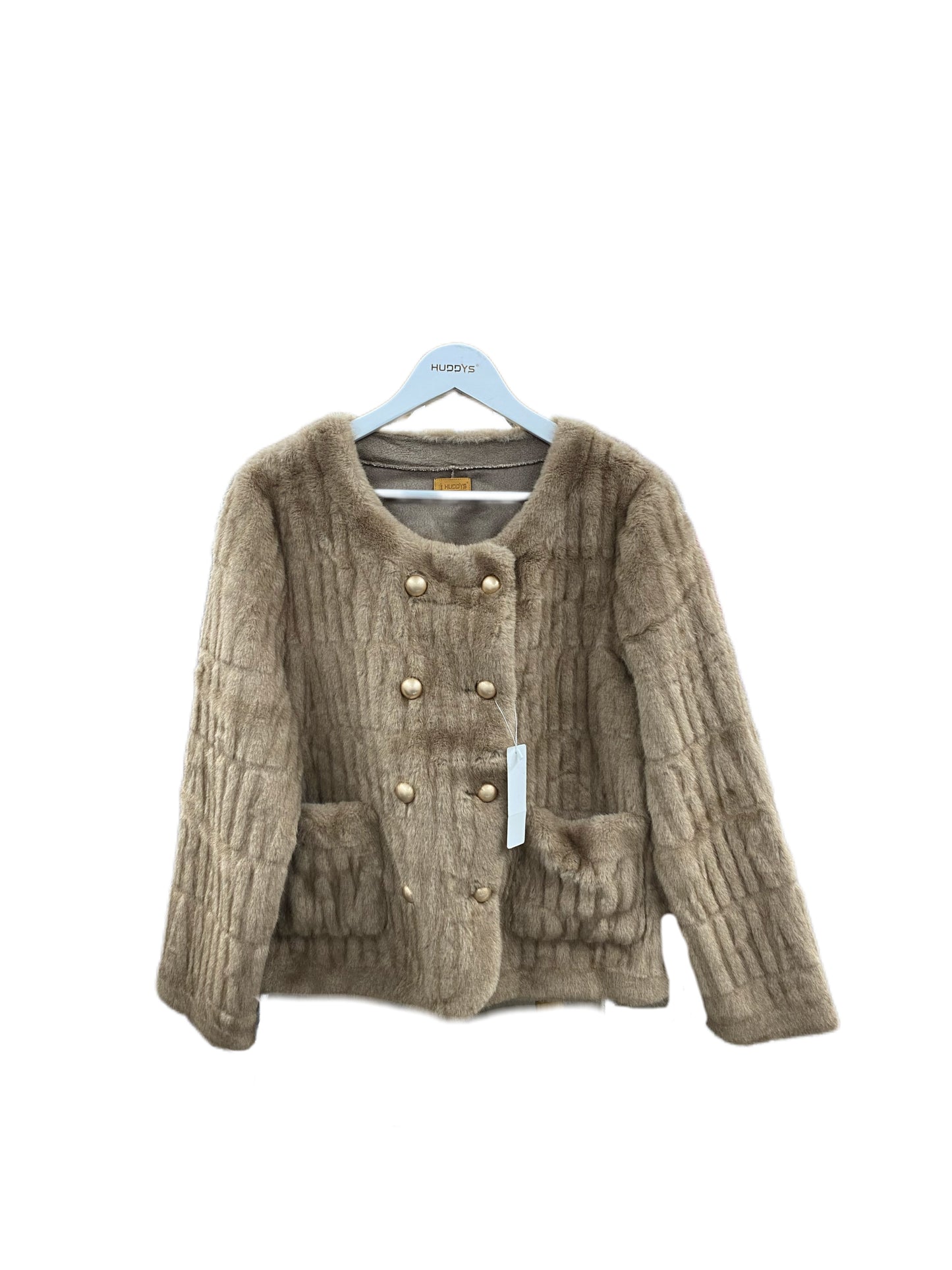 C803 Camel One-Size Fluffy Coat