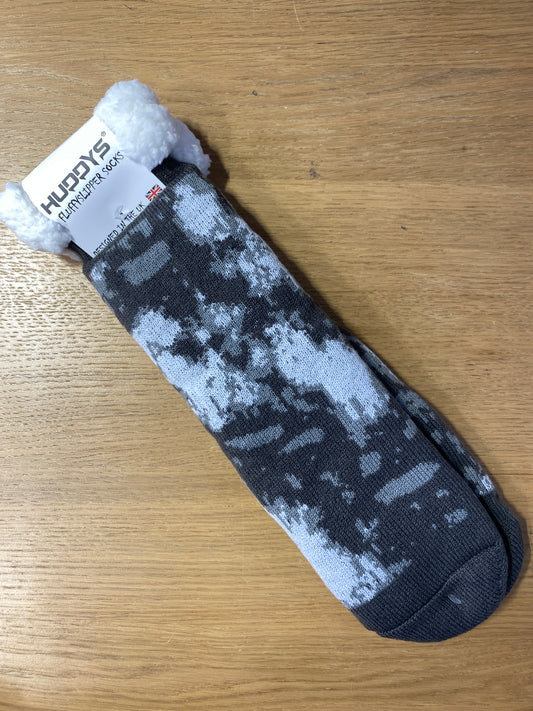 Tie Dye Grey Youth Slipper Socks