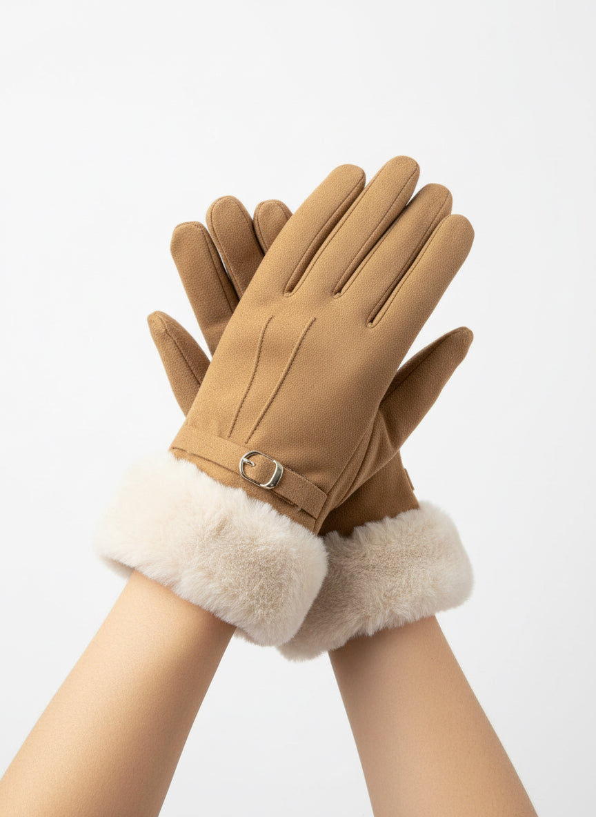 020 Woman Suede-like Material Gloves