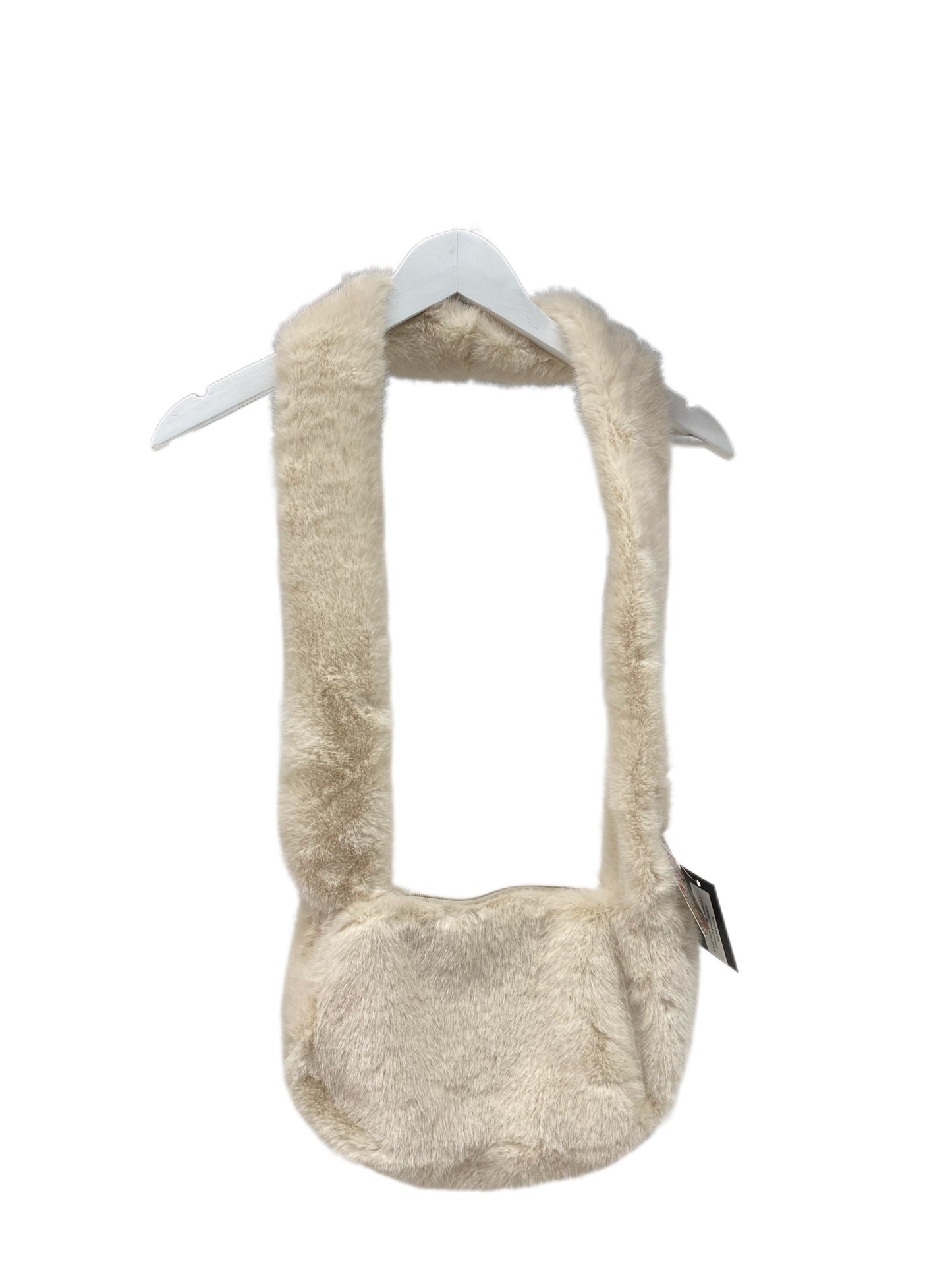 B702 Faux Fur Crossbody Bag Beige