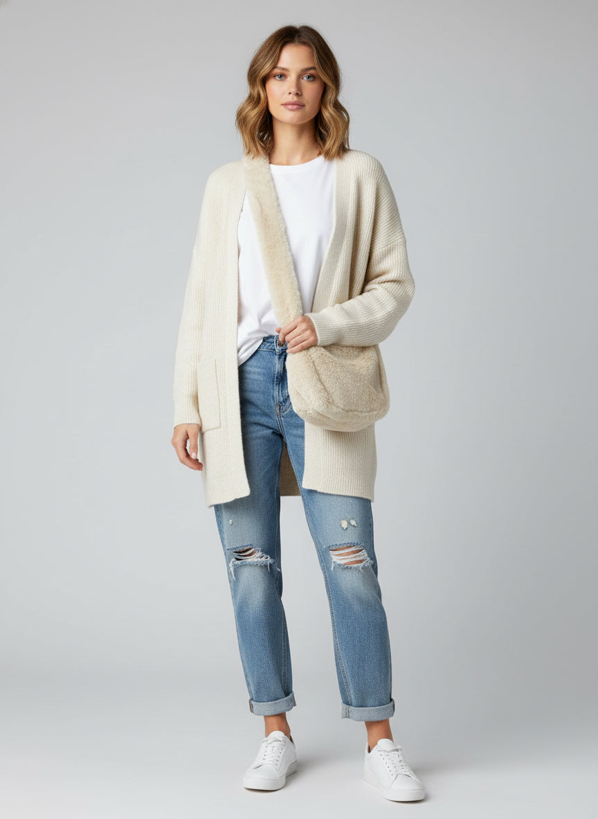 B702 Faux Fur Crossbody Bag