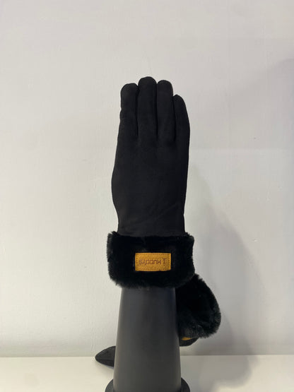 GW003 Woman Suede-like Material Gloves Black