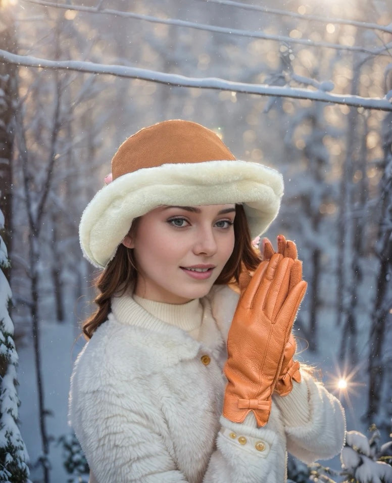 GW0014 Woman Soft Leather Touchscreen Gloves