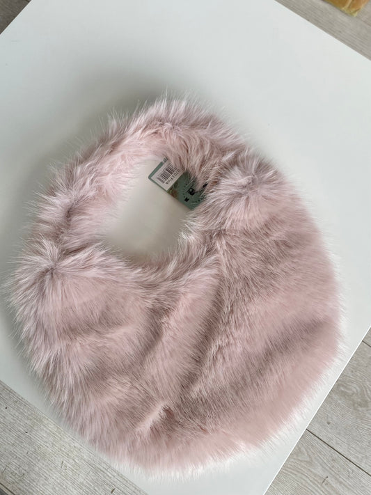 B703 Pieces Faux Fur Shoulder Bag Pink