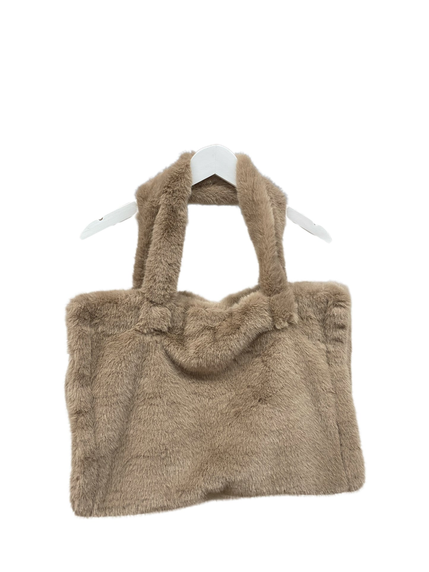 B701 Faux Fur Tote Bag Camel