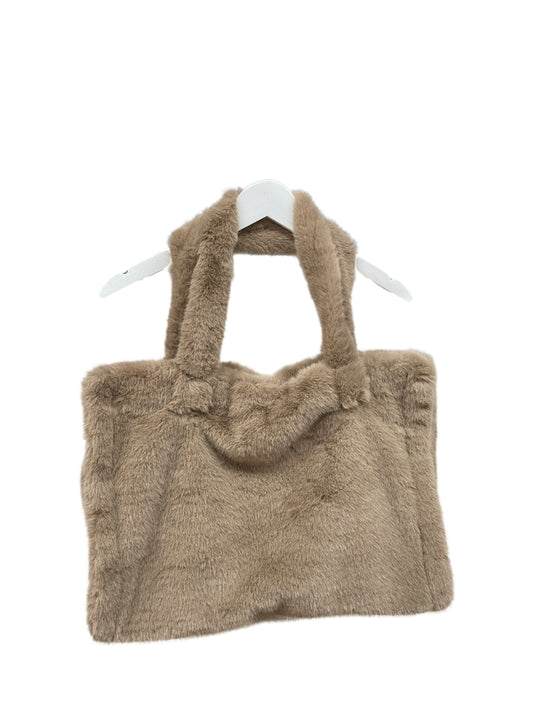 B701 Faux Fur Tote Bag Camel