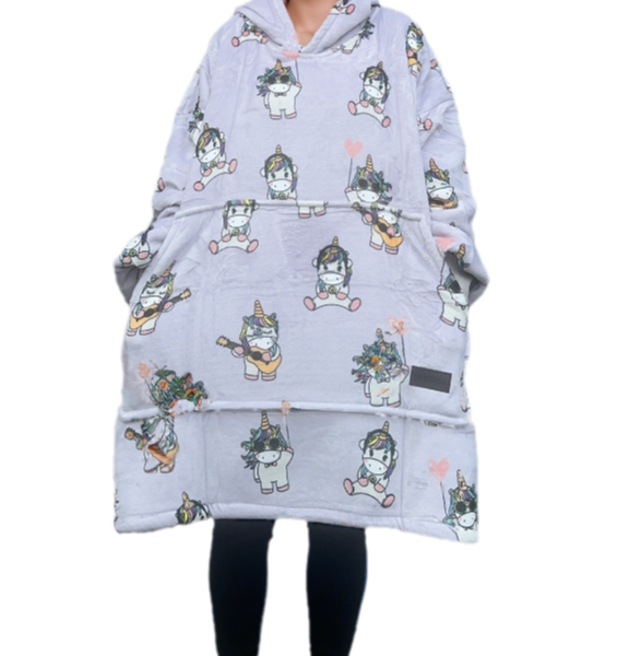 Unicorn Adult Hoodie Blanket