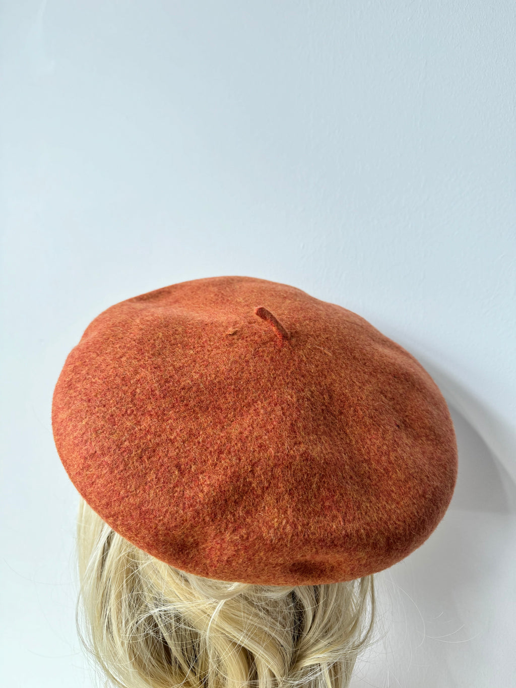 Beret 100% Wool Orange