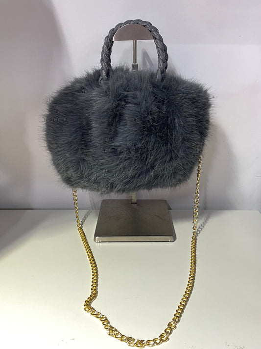 B704 Faux Fur Bag Grey