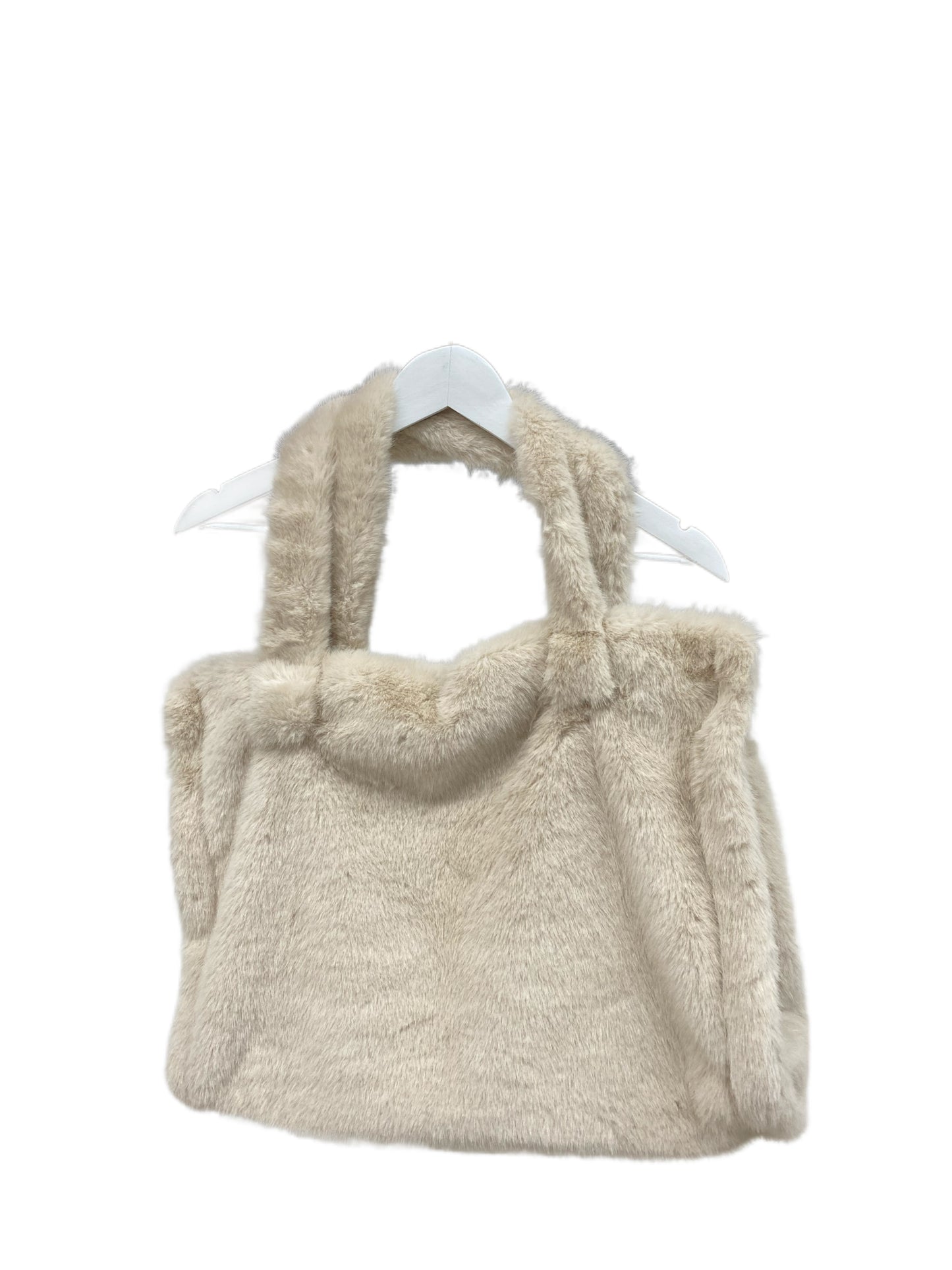 B701 Faux Fur Tote Bag Beige