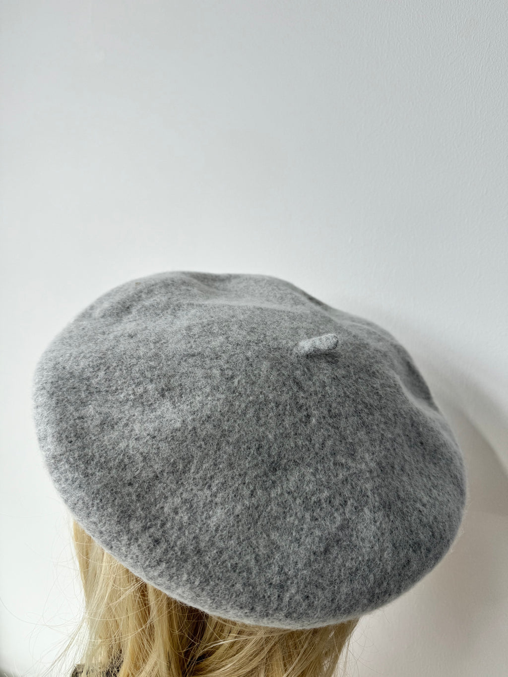 Beret 100% Wool Grey