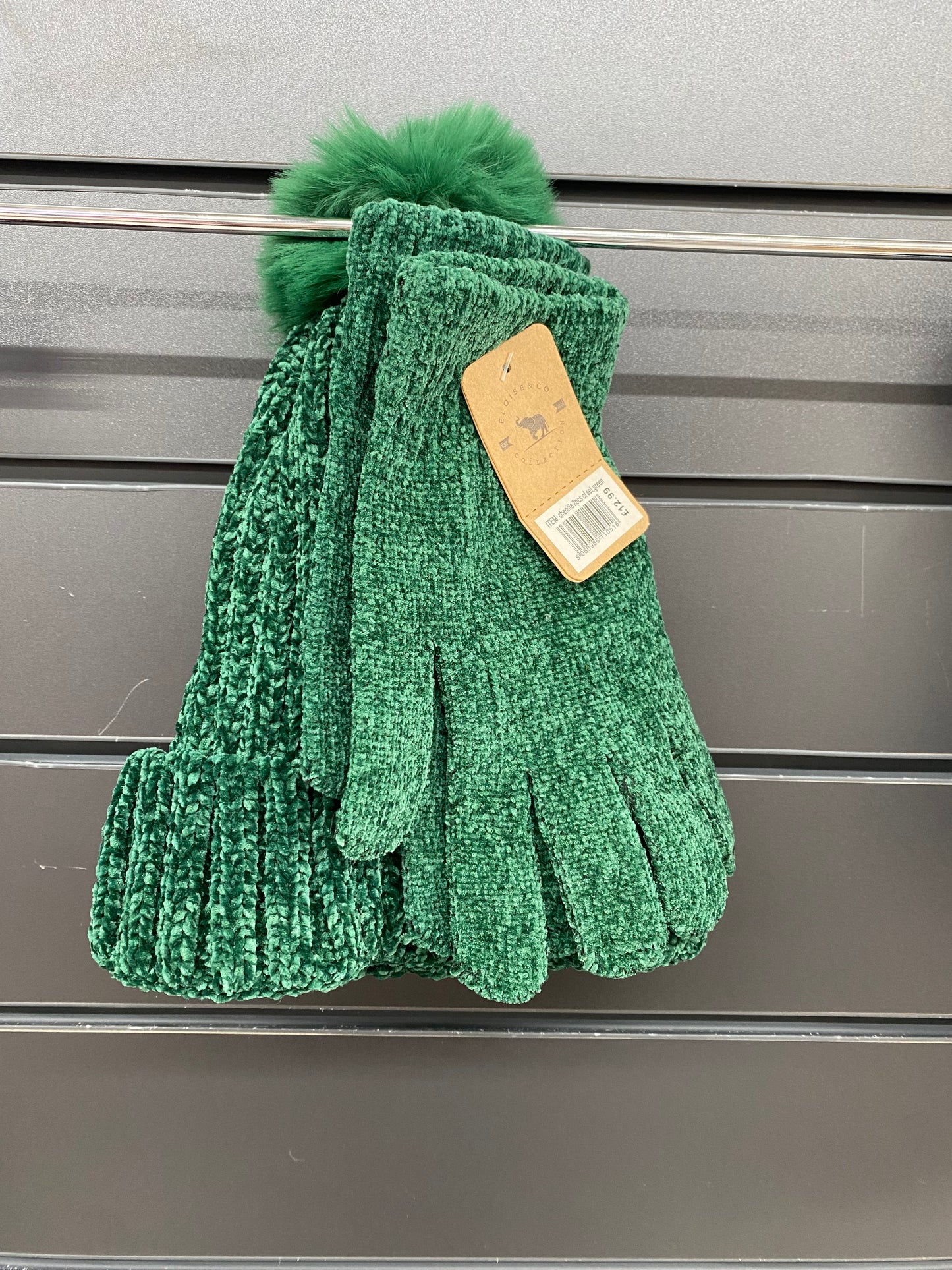 Chenille 2 Pieces Set Green