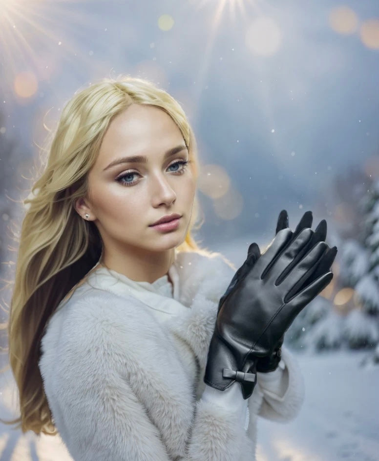 GW0014 Woman Soft Leather Touchscreen Gloves