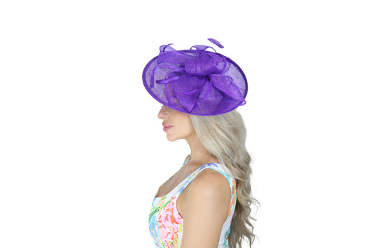 F0003 Royal Purple Hat Fascinator