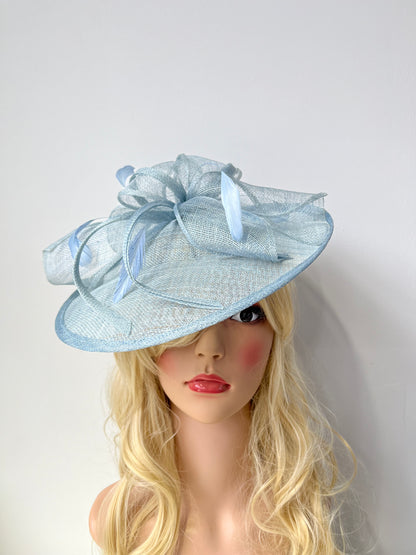 F0003 Light Blue Hat Fascinator