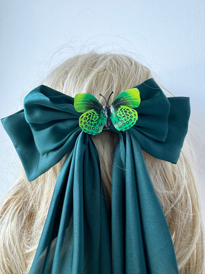 Forest Green Butterfly Hairbow