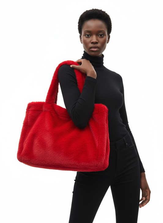 B701 Faux Fur Tote Bag