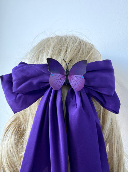 Purple Butterfly Hairbow