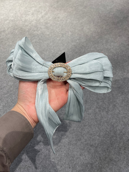 AC007 B Sage Hair Bow