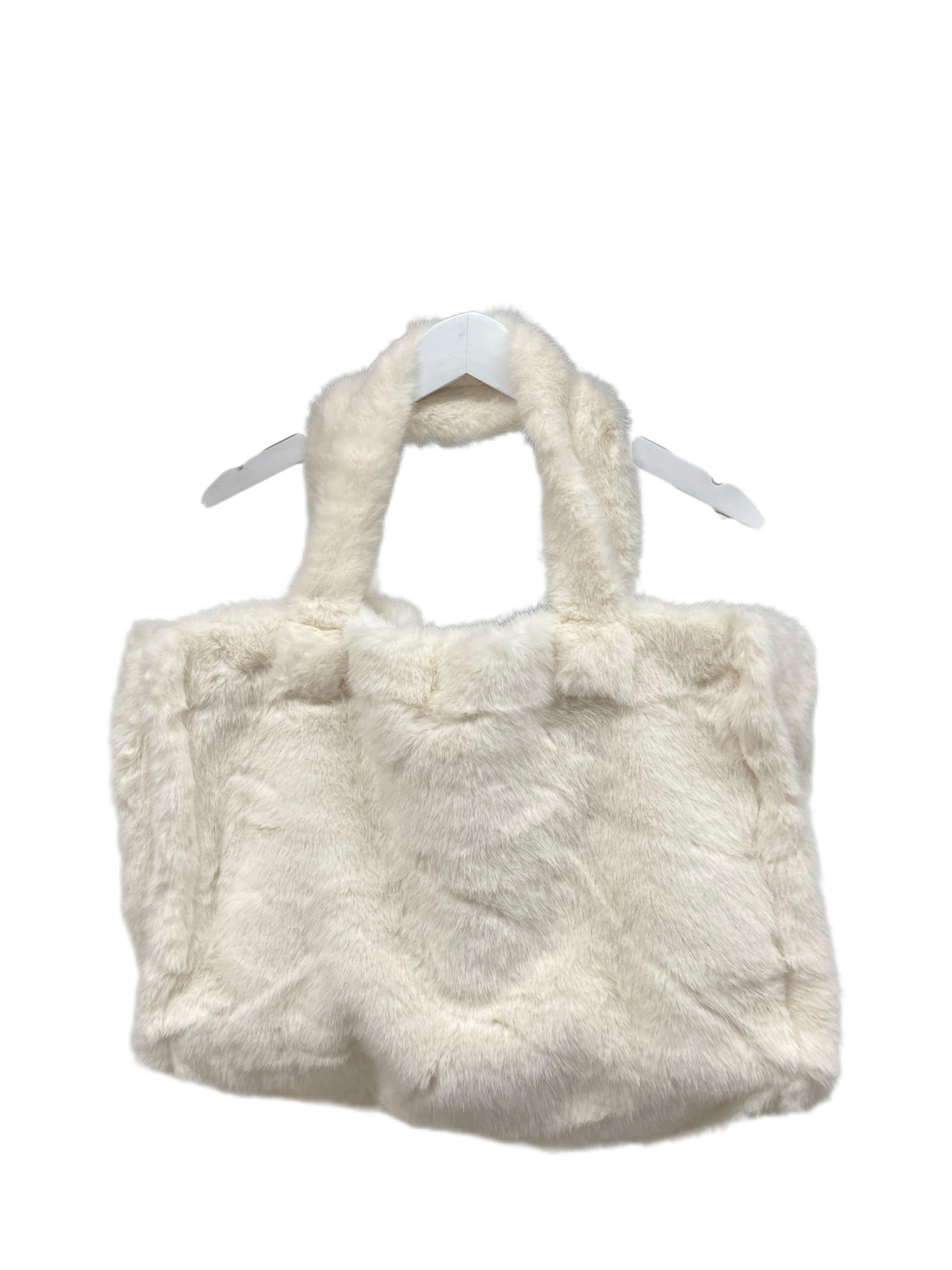 B701 Faux Fur Tote Bag White Color s Wholesale