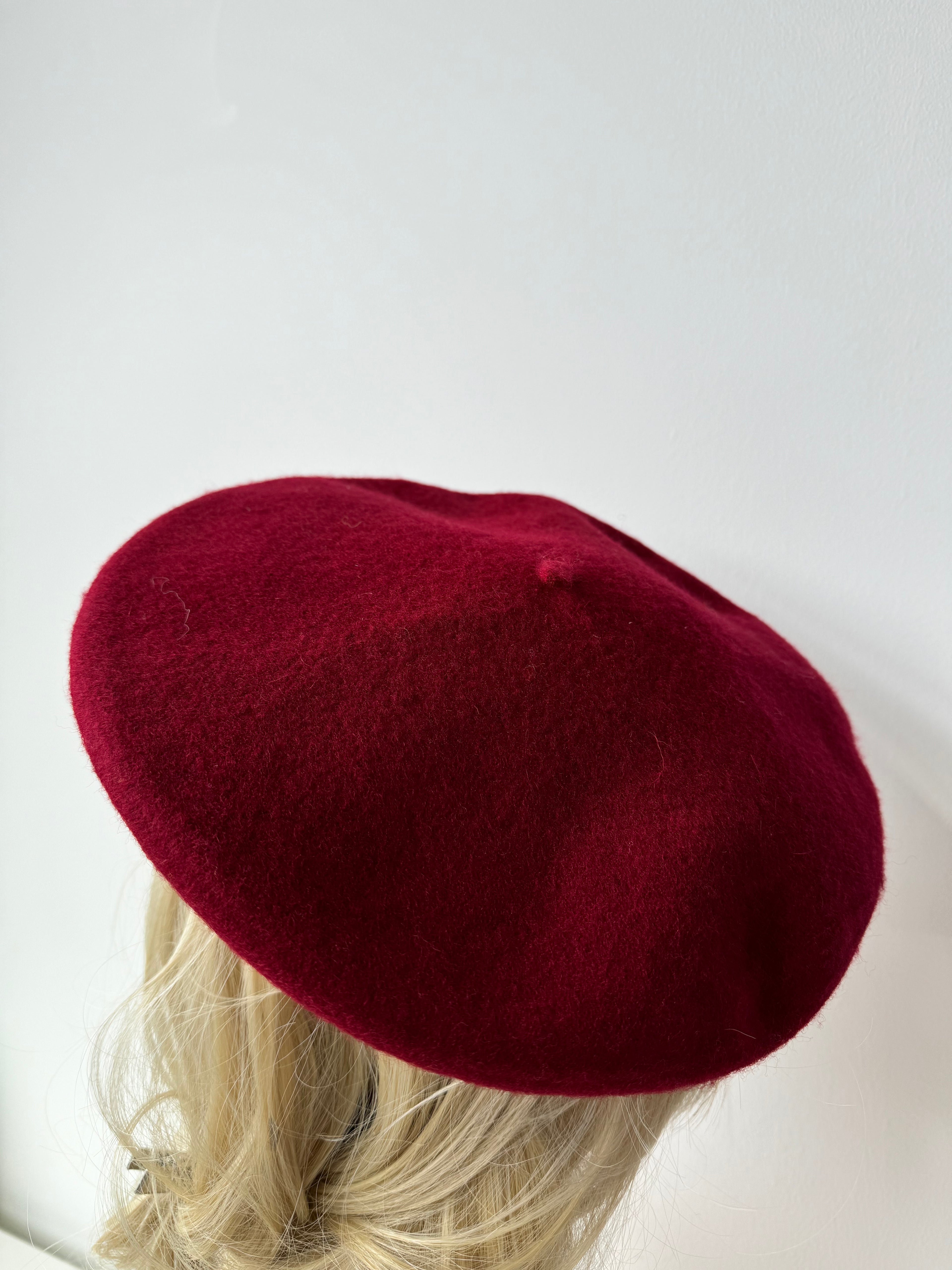 Beret 100% Wool Red