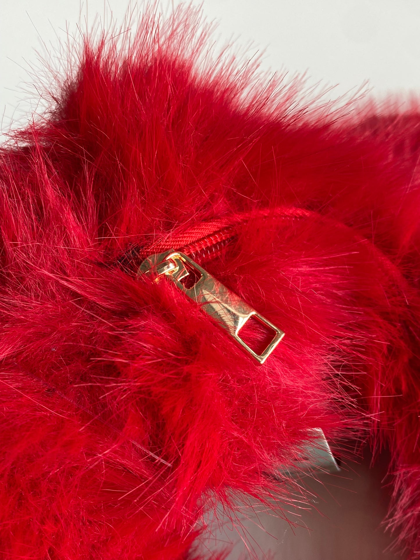 B703 Pieces Faux Fur Shoulder Bag Red