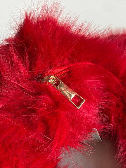 B703 Pieces Faux Fur Shoulder Bag Red