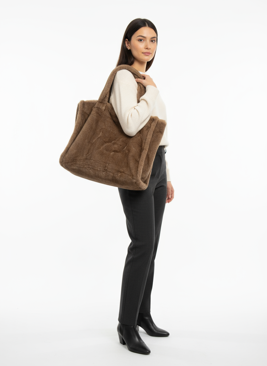 H707 Faux Fur Tote Bag